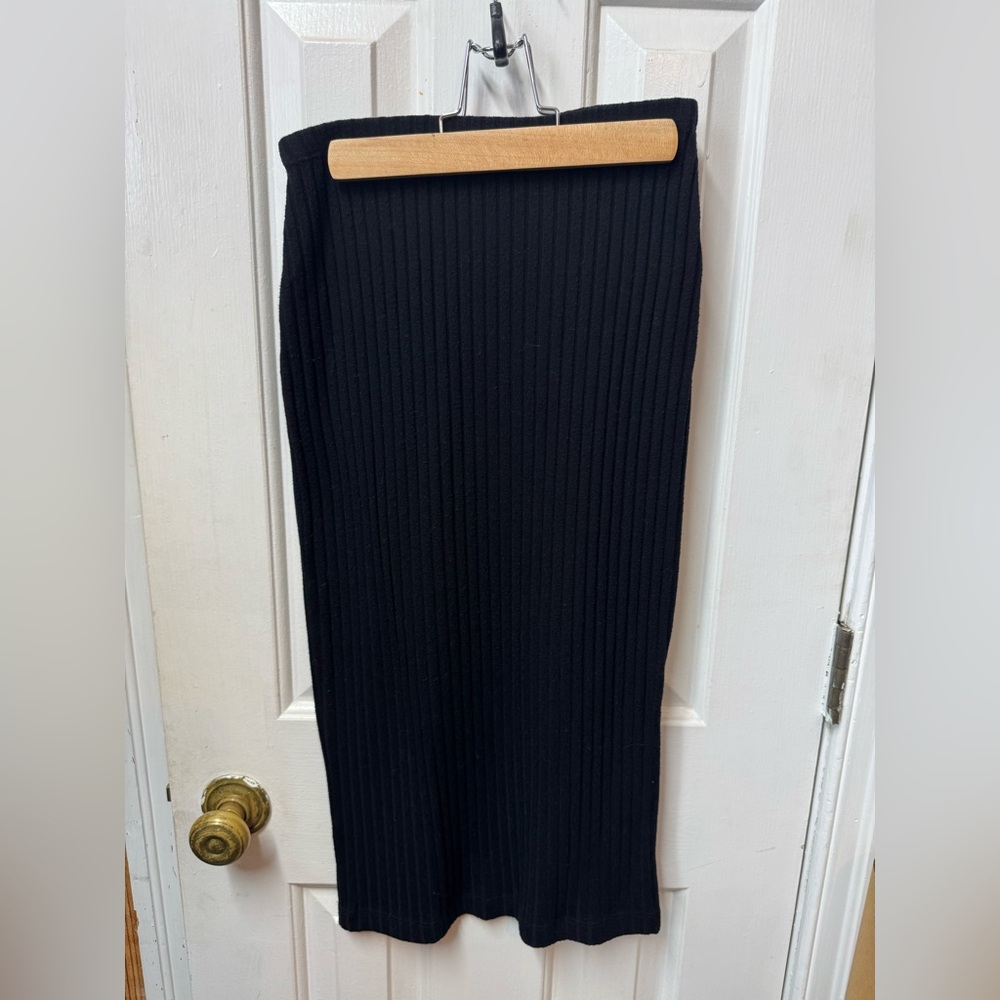 Beautiful People Black Ribbed Pencil Skirt